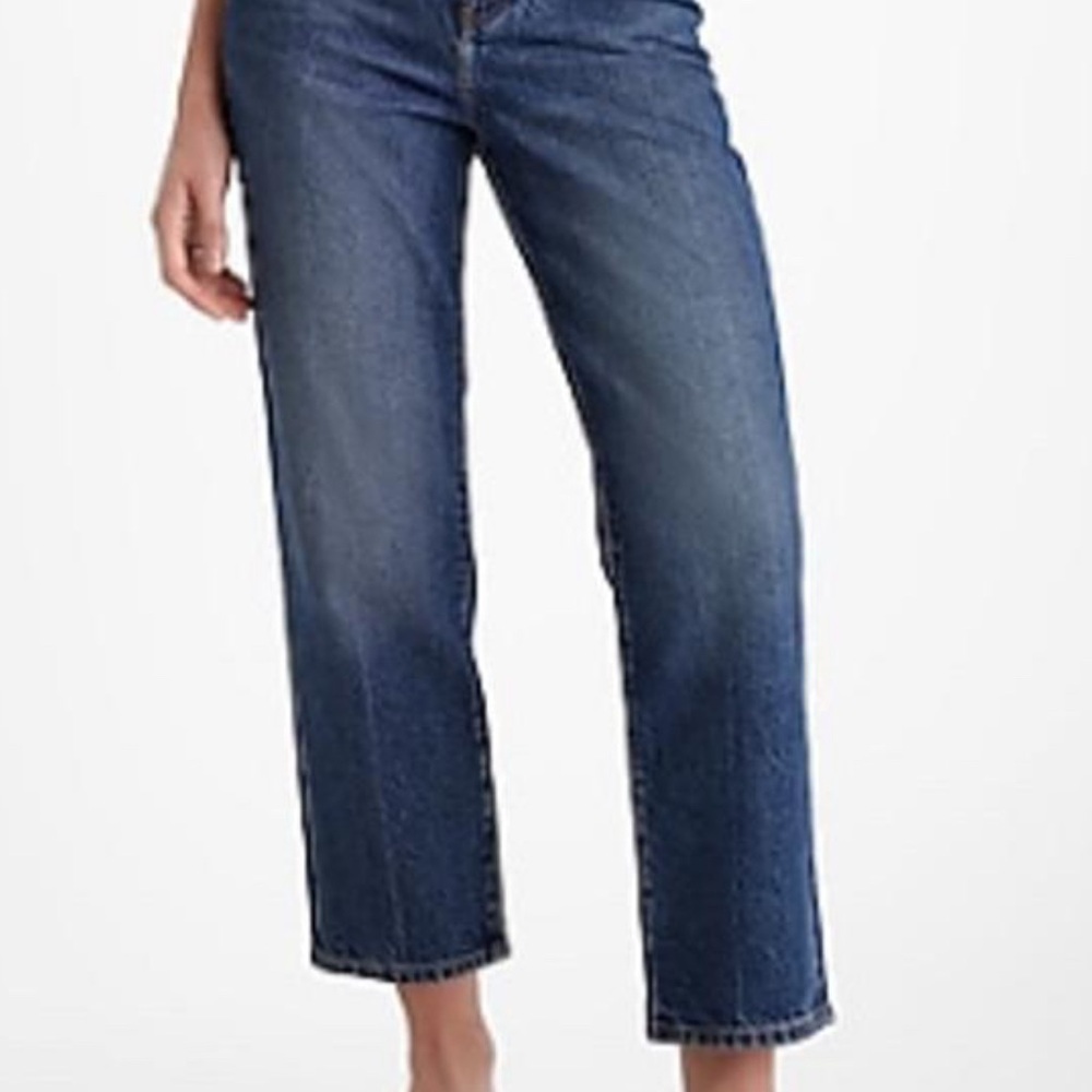 Express Dark Blue Straight Leg Women's Jeans